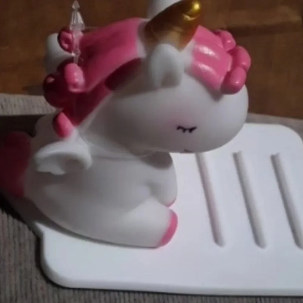 Unicorn Pink Gold Phone Stand Kawaii Cute Gifts Animal Toys Cell Phone Accessory